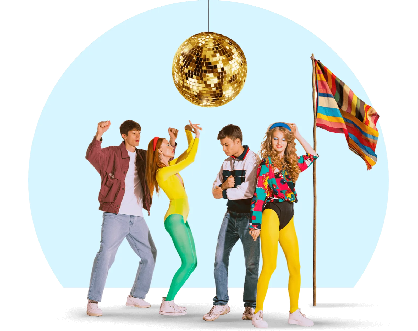 Hand holding up a tower of people